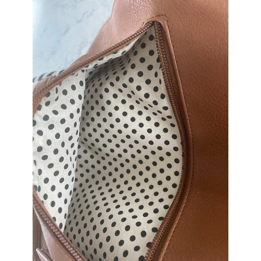 Madden Girl Striped Canvas Backpack Blue White Lace Brown Faux‎ Leather Boho Bag
